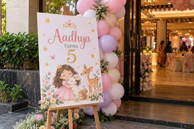Birthday entrance board example for birthday welcome board printing in chennai