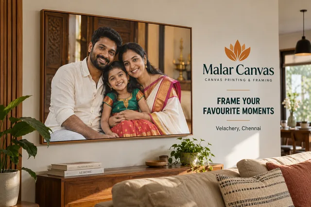 Velachery framed family canvas — Canvas Frame Printing in Velachery brand and print concept