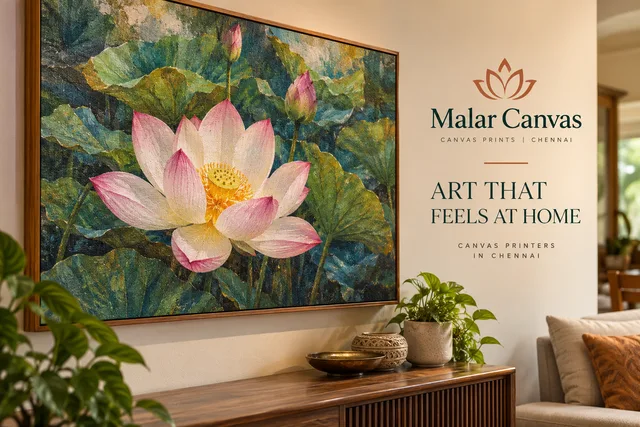 Fine art canvas display — Canvas Printers brand and print concept
