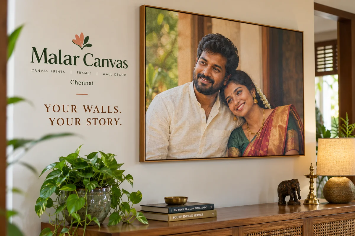 Illustrative application example for Canvas Printing showing branded print and display materials