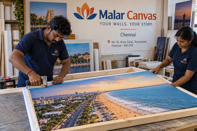Canvas print and stretch production — Canvas Printing brand and print concept