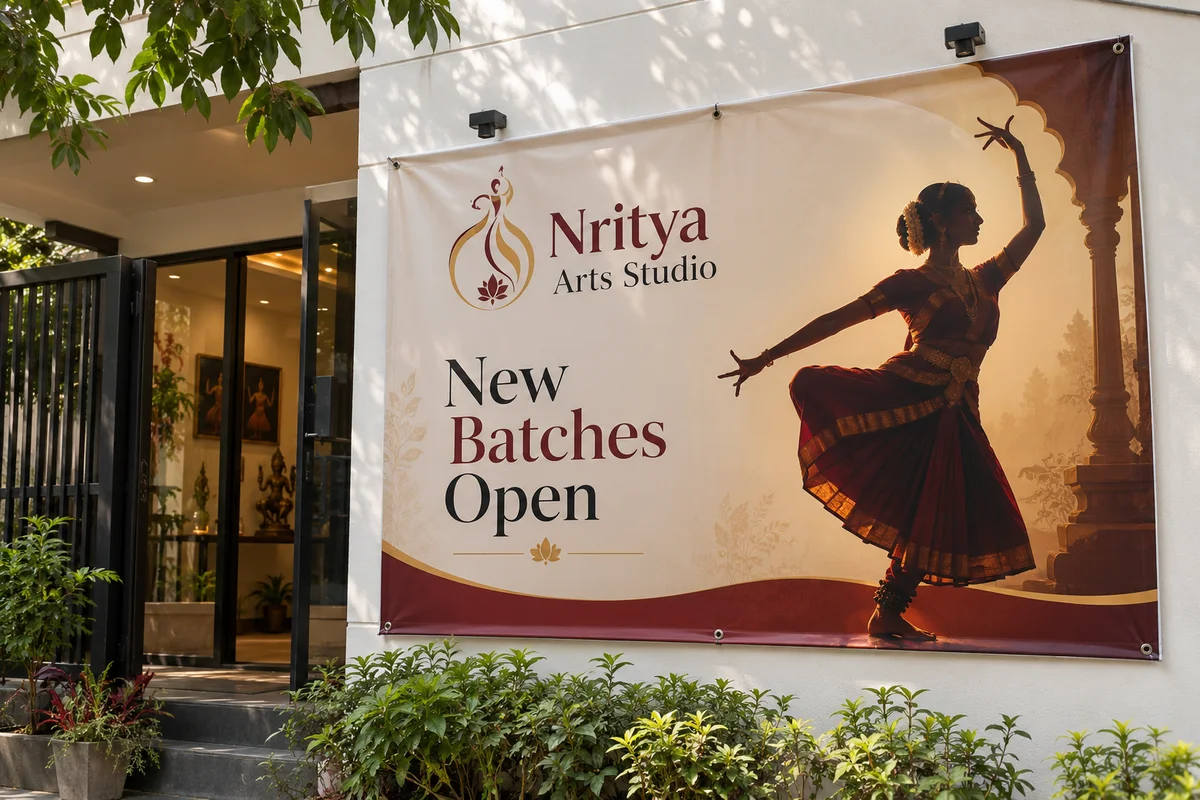 Studio admission banner example for dance class banner printing in chennai