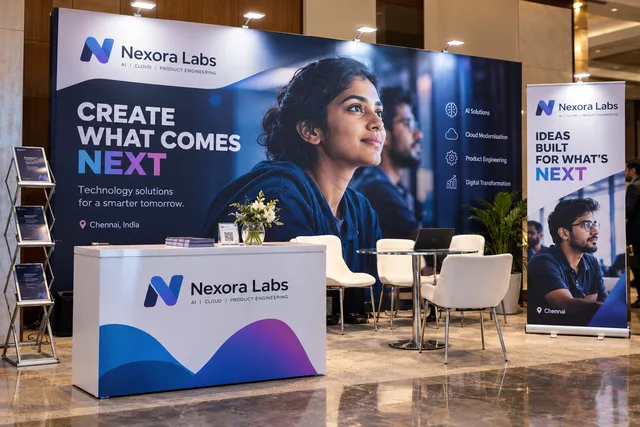 Exhibition backdrop — Event Backdrop Printing brand and print concept