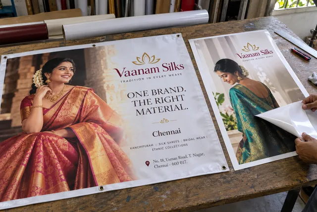 Flex and vinyl material comparison — Flex vs Vinyl Printing brand and print concept