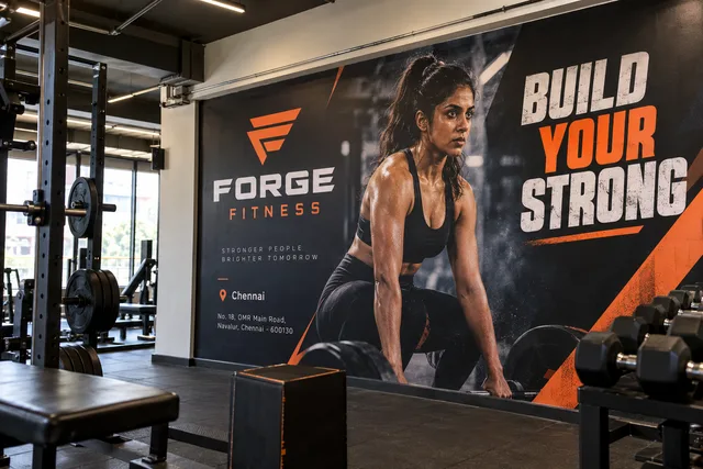 Gym wall vinyl graphics — Gym Branding Printing brand and print concept