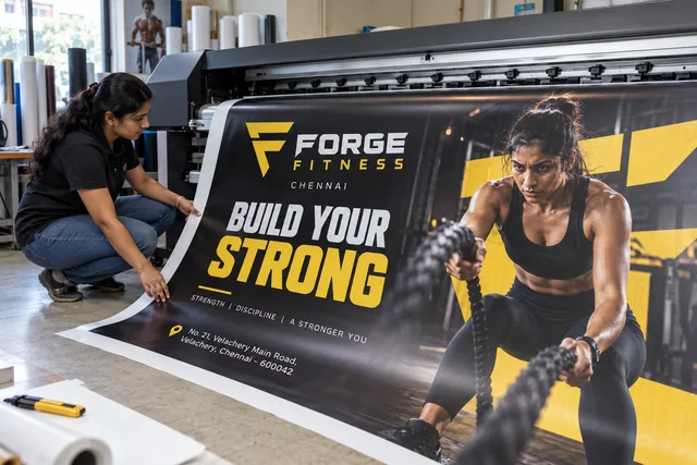 Gym graphics production — Gym Branding Printing brand and print concept