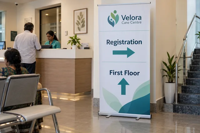 Patient navigation standee example for hospital direction board printing in chennai
