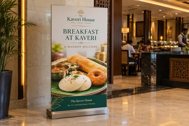 Hotel restaurant promotion — Hotel Display Printing brand and print concept