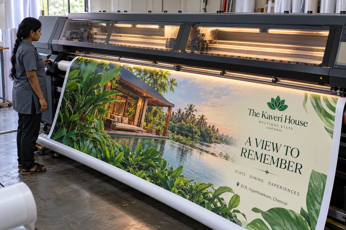 Latex printing machine workflow — HP Latex Printing brand and print concept