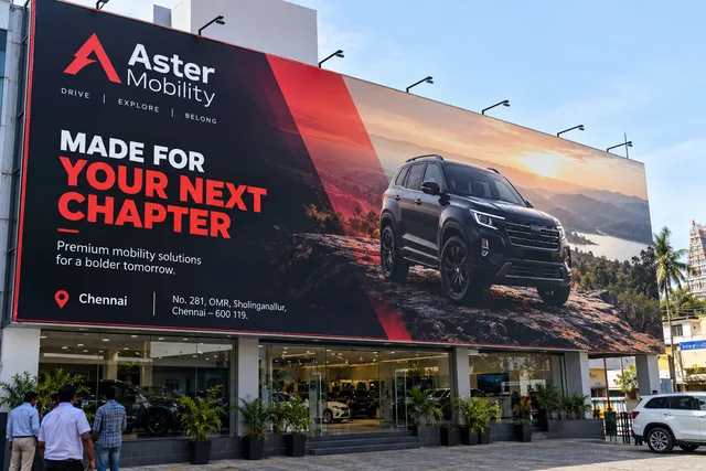 Large-format showroom banner — Large Format Banner Printers brand and print concept