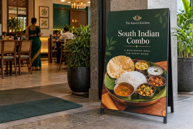 Dining-area promotion example for restaurant menu board printing in chennai