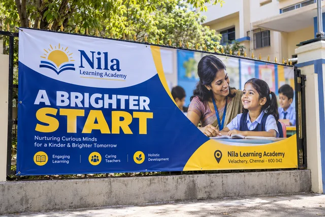 School admission frontage banner — School Admission Banner Printing brand and print concept