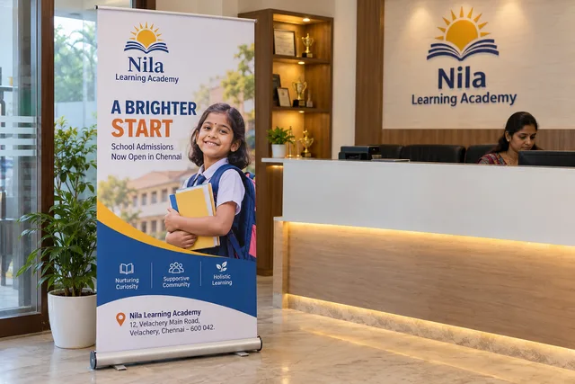 School admission standee — School Admission Banner Printing brand and print concept
