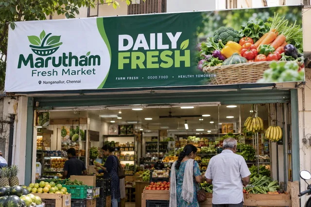 Neighbourhood shop promotion — Shop Banner Printing brand and print concept