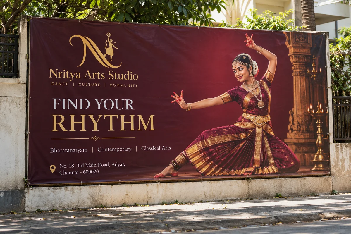 Dance class solvent banner — Solvent Banner Printing brand and print concept
