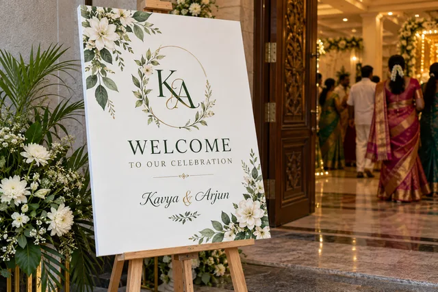 Event sunboard welcome display — Sunboard Printing brand and print concept
