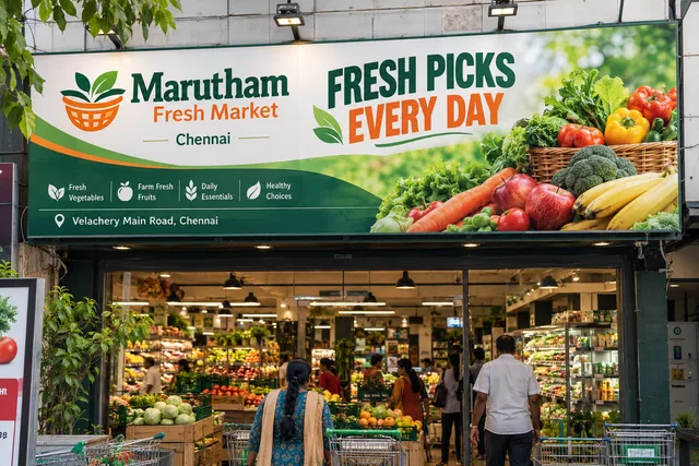 Supermarket frontage banner — Supermarket Banner Printing brand and print concept