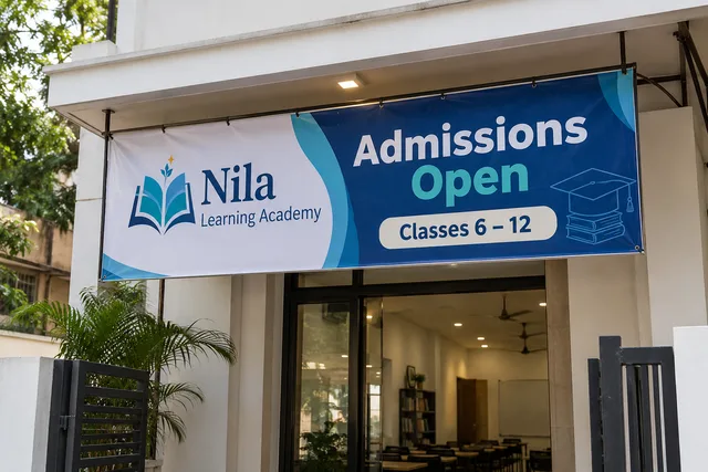 Admissions frontage banner example for tuition centre banner printing in chennai