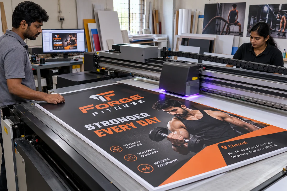 UV flatbed production — UV Printing brand and print concept