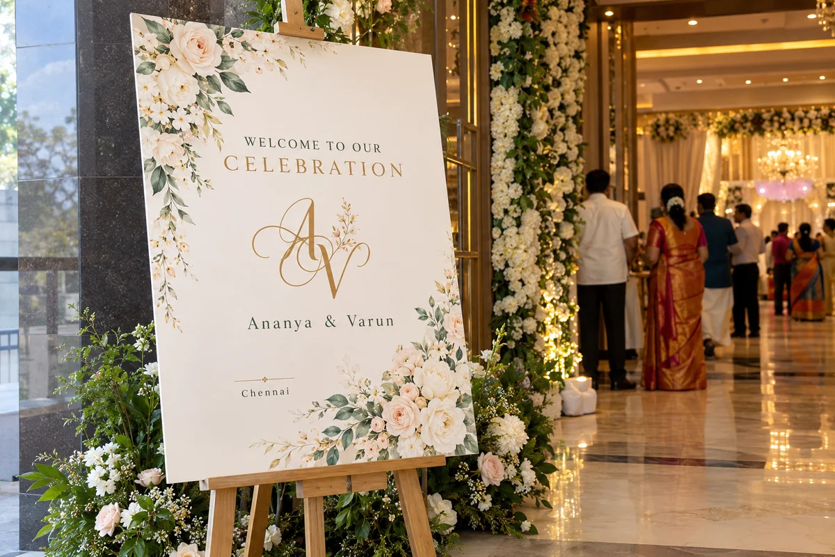 Wedding welcome board — Welcome Board Printing brand and print concept