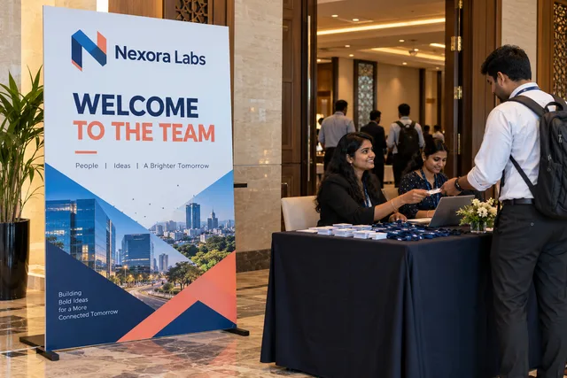 Hotel event welcome panel — Welcome Board Printing brand and print concept