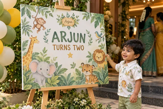 Family celebration board — Welcome Board Printing brand and print concept